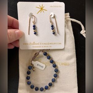 Gold and Blue Jewelry Set